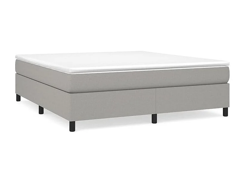 Sommier à lattes de lit avec matelas Gris clair 160x200 Tissu