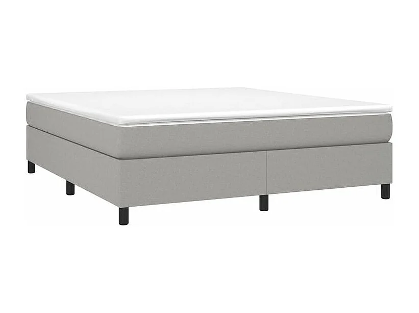 Sommier à lattes de lit avec matelas Gris clair 160x200 Tissu