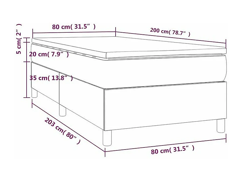 Sommier à lattes de lit avec matelas Taupe 80x200 Tissu