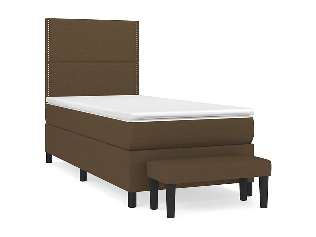 Sommier à lattes de lit avec matelas Marron foncé 90x190
