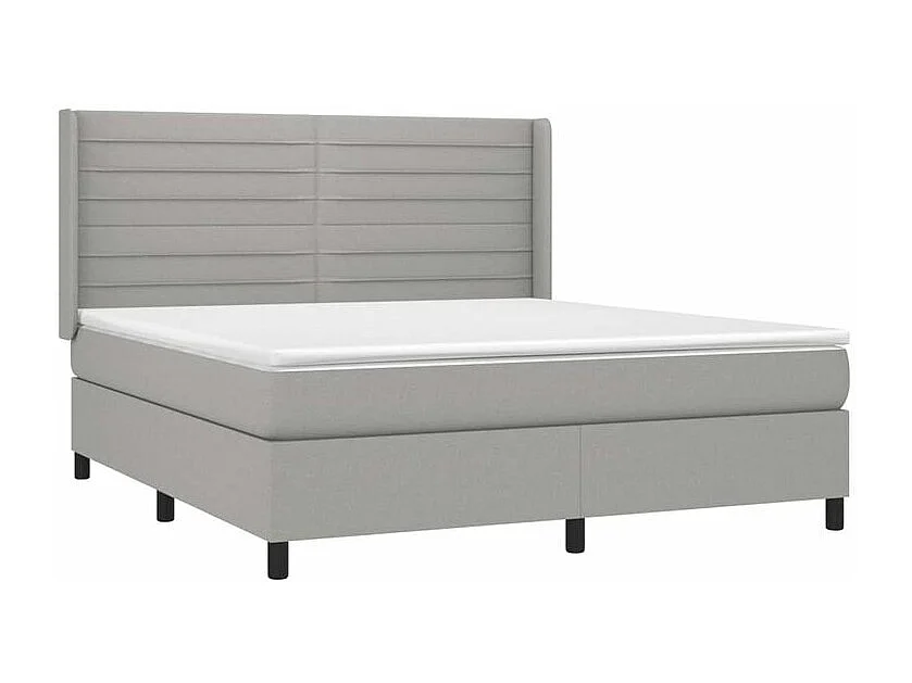 Sommier à lattes de lit avec matelas Gris clair 160x200 Tissu