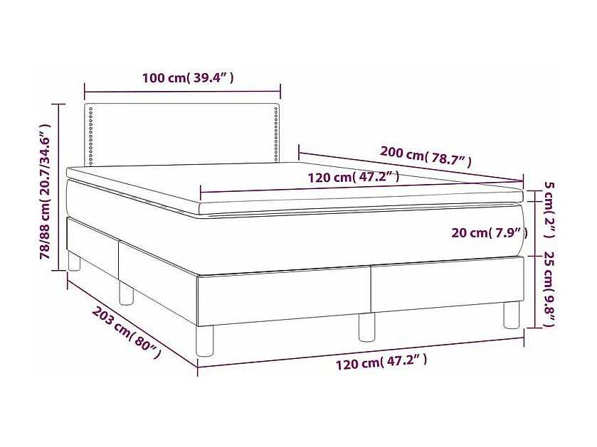Sommier à lattes de lit avec matelas Blanc 120x200 Similicuir