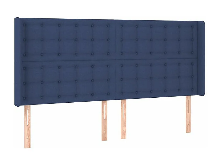 Sommier à lattes de lit matelas et LED Bleu 160x200 Tissu