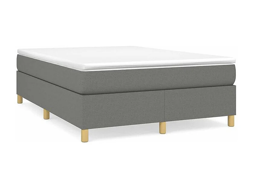 Sommier à lattes de lit avec matelas Gris foncé 140x190 Tissu