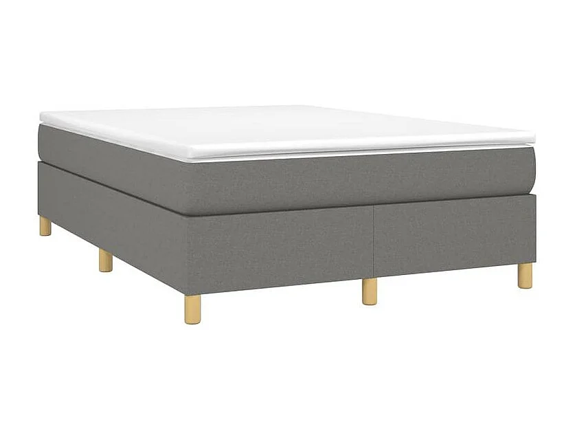 Sommier à lattes de lit avec matelas Gris foncé 140x190 Tissu