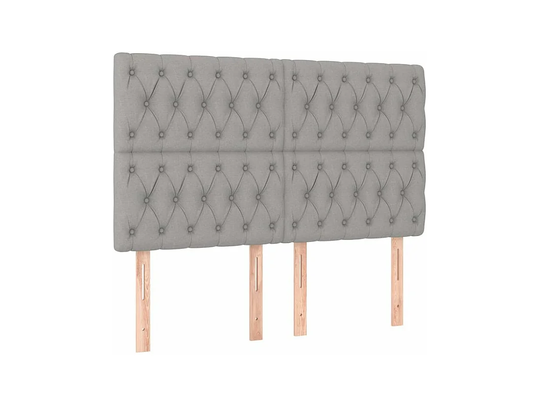 Sommier à lattes de lit avec matelas Gris clair 140x200 Tissu