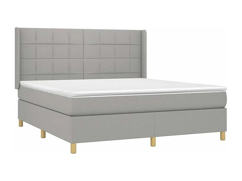Sommier à lattes de lit avec matelas Gris clair 160x200 Tissu