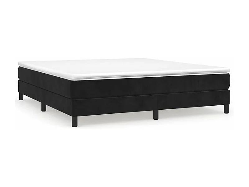 Sommier à lattes de lit avec matelas Noir 180x200 Velours