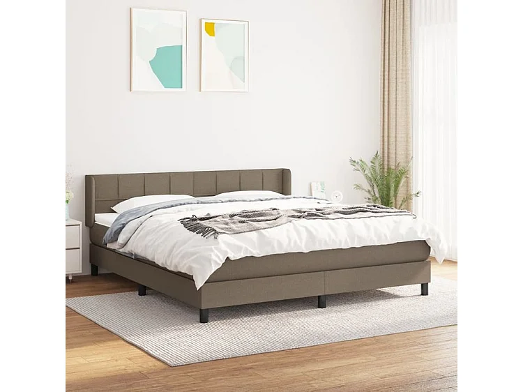 Sommier à lattes de lit avec matelas Taupe 160x200 Tissu