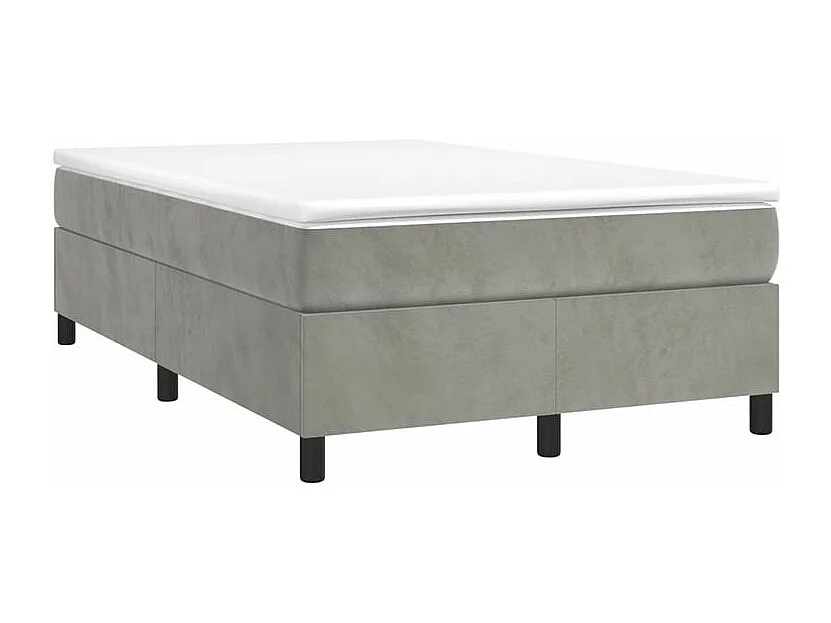 Sommier à lattes de lit et matelas Gris clair 120x200 Velours