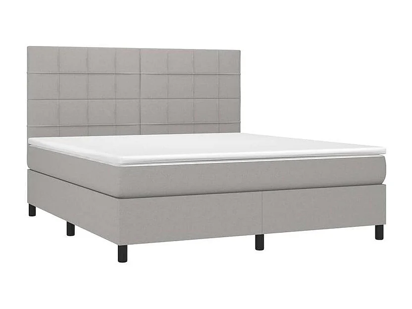 Sommier à lattes de lit avec matelas Gris clair 160x200 Tissu