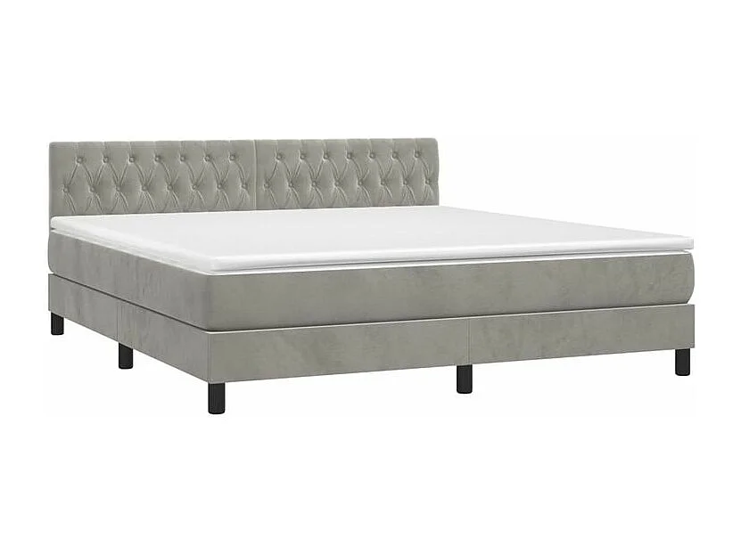 Sommier à lattes de lit avec matelas LED Gris clair 160x200