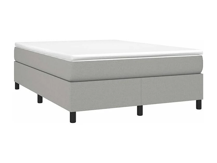 Sommier à lattes de lit avec matelas Gris clair 140x200 Tissu