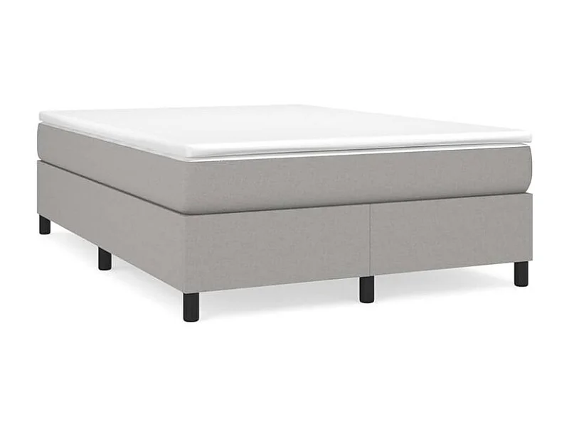 Sommier à lattes de lit avec matelas Gris clair 140x200 Tissu