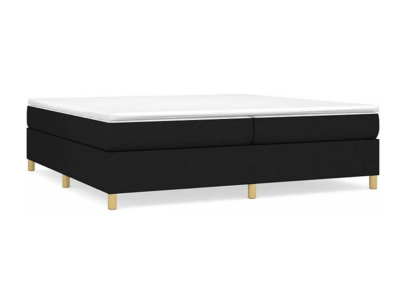 Sommier à lattes de lit avec matelas Noir 200x200 Tissu