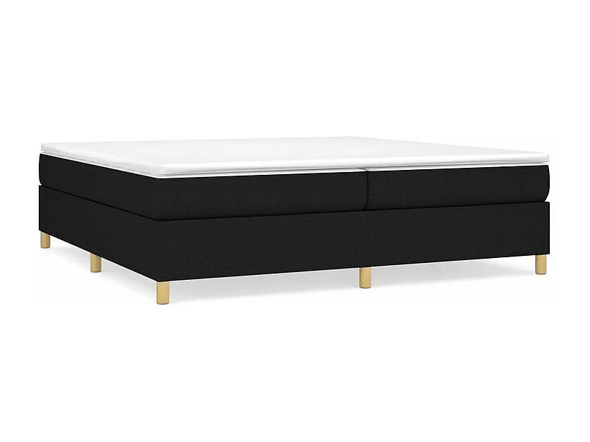 Sommier à lattes de lit avec matelas Noir 200x200 Tissu