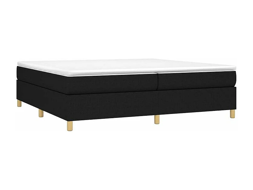 Sommier à lattes de lit avec matelas Noir 200x200 Tissu