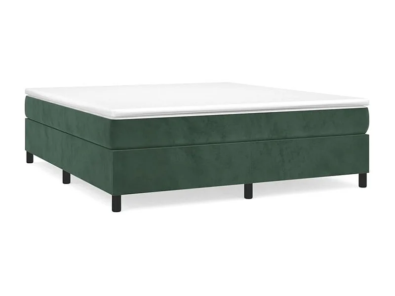 Sommier à lattes de lit et matelas Vert foncé 200x200 Velours