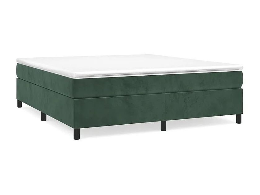 Sommier à lattes de lit et matelas Vert foncé 200x200 Velours
