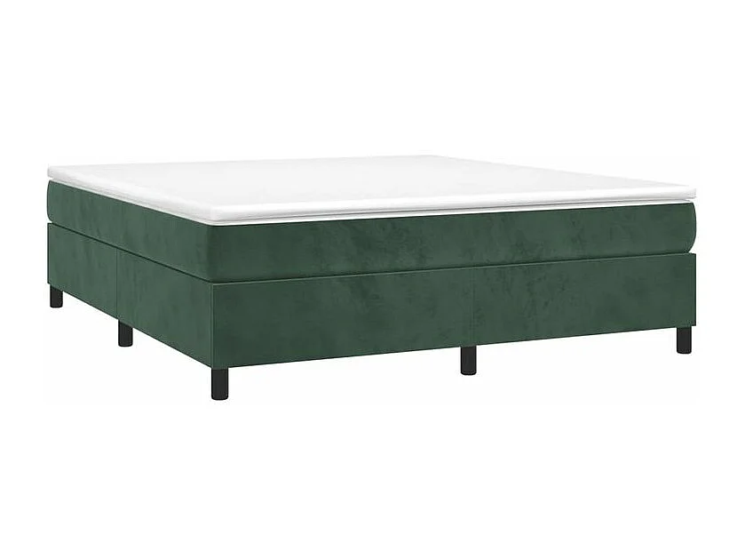 vidaXL Cama box spring con colchón terciopelo verde oscuro 200x200 cm