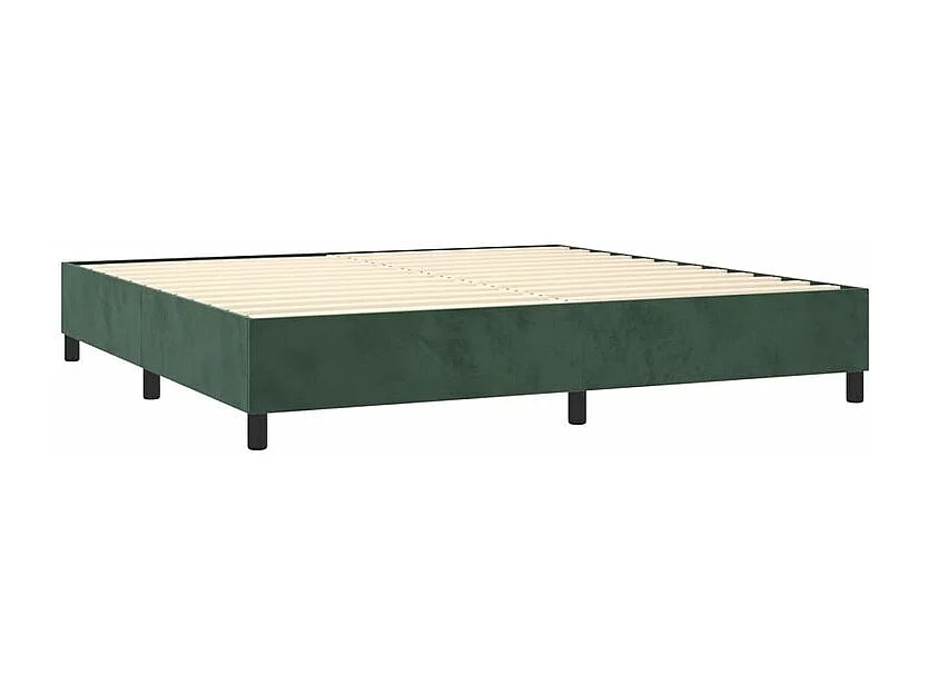 vidaXL Cama box spring con colchón terciopelo verde oscuro 200x200 cm