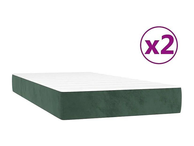 vidaXL Cama box spring con colchón terciopelo verde oscuro 200x200 cm