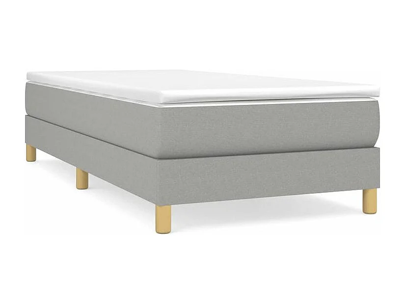 Sommier à lattes de lit avec matelas Gris clair 100x200 Tissu