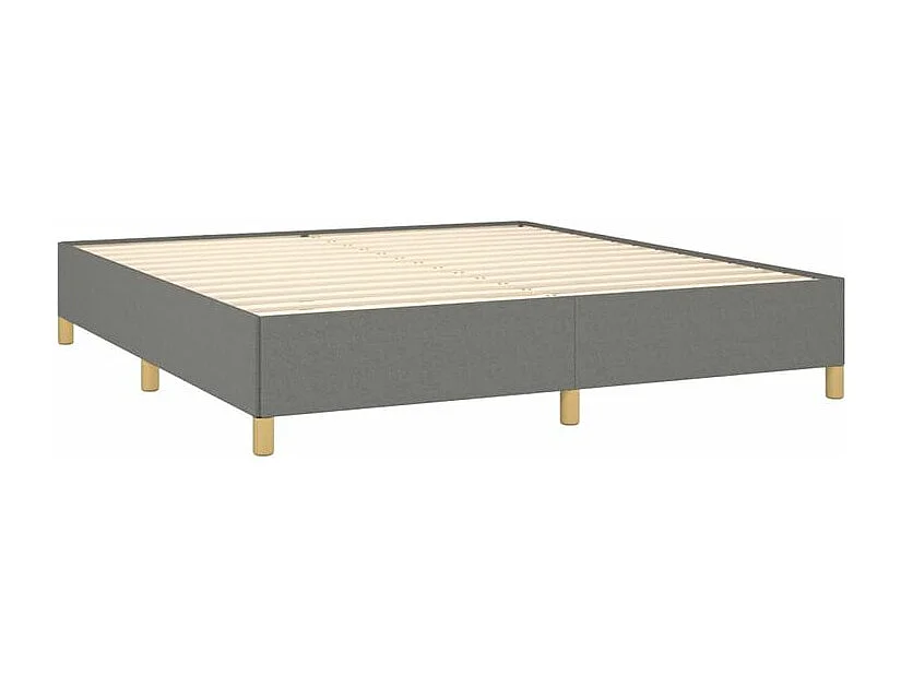 Sommier à lattes de lit avec matelas Gris foncé 160x200 Tissu