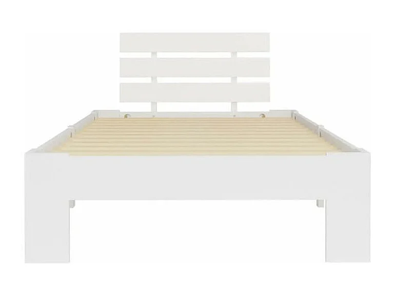Lit adulte 1 place pin massif blanc Cozy 100x200