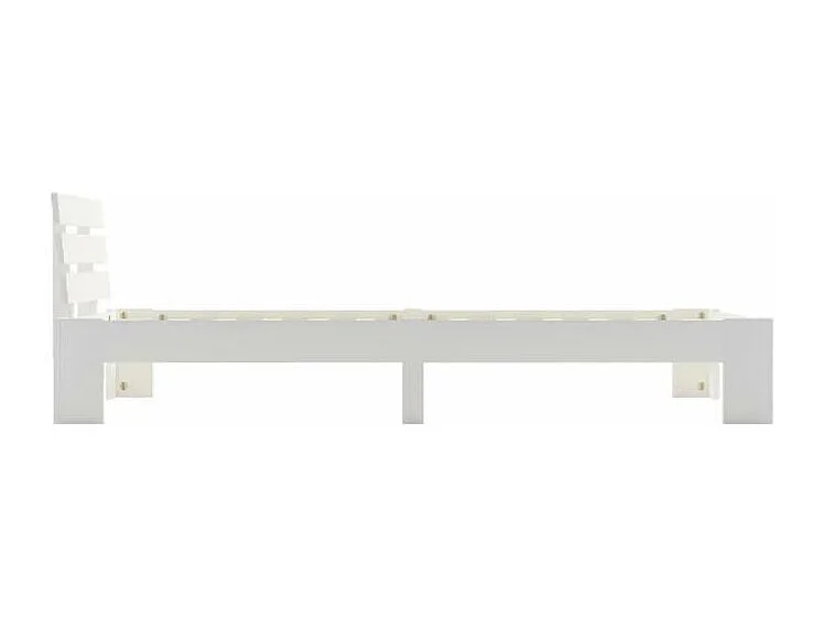 Lit adulte 1 place pin massif blanc Cozy 100x200