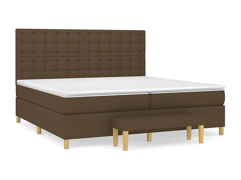 Sommier à lattes de lit avec matelas Marron foncé 200x200