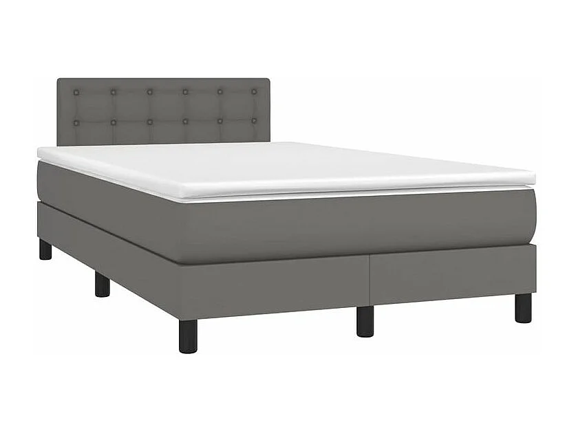 Sommier à lattes de lit avec matelas et LED Gris 120x200
