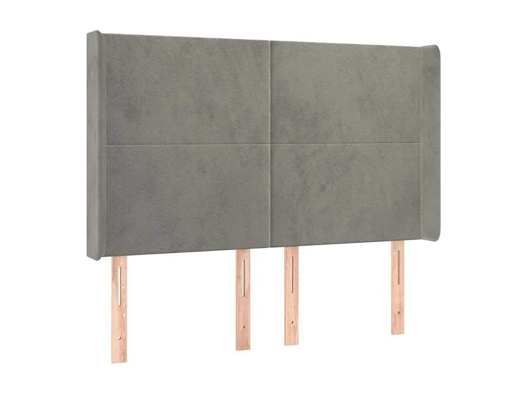 Sommier à lattes de lit matelas et LED Gris clair 140x190