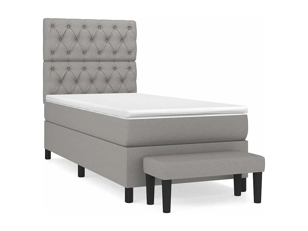 Sommier à lattes de lit avec matelas Gris clair 80x200 Tissu