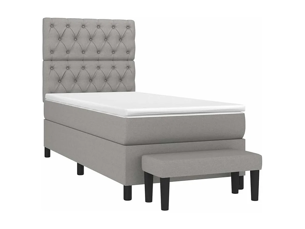 Sommier à lattes de lit avec matelas Gris clair 80x200 Tissu