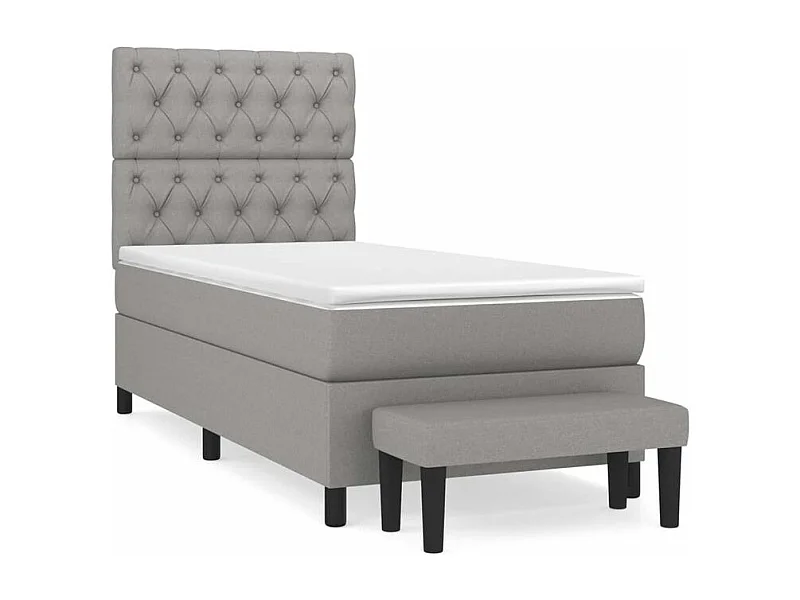 Sommier à lattes de lit avec matelas Gris clair 80x200 Tissu