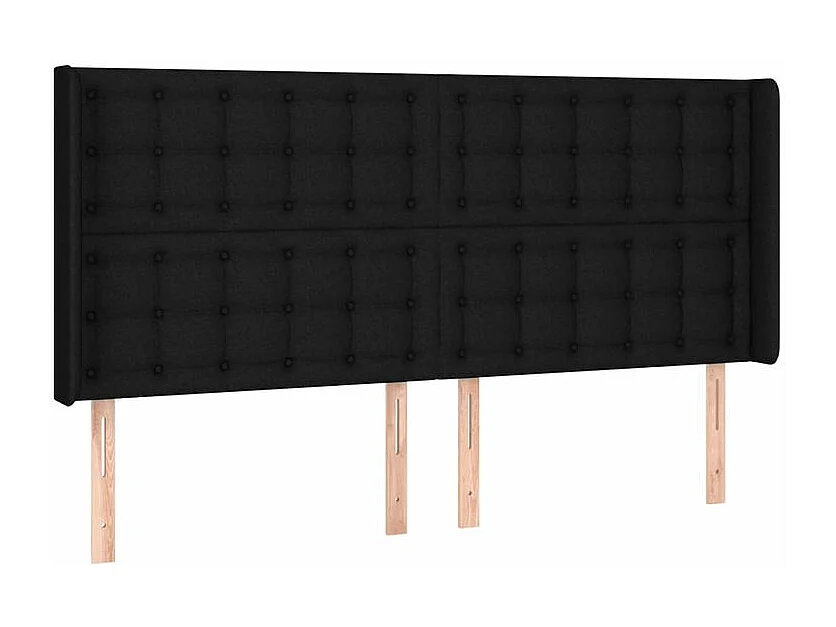 Sommier à lattes de lit matelas et LED Noir 160x200 Tissu