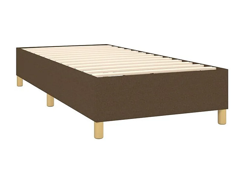 Sommier à lattes de lit matelas et LED Marron foncé 100x200