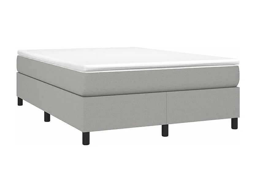Sommier à lattes de lit avec matelas Gris clair 140x190 Tissu