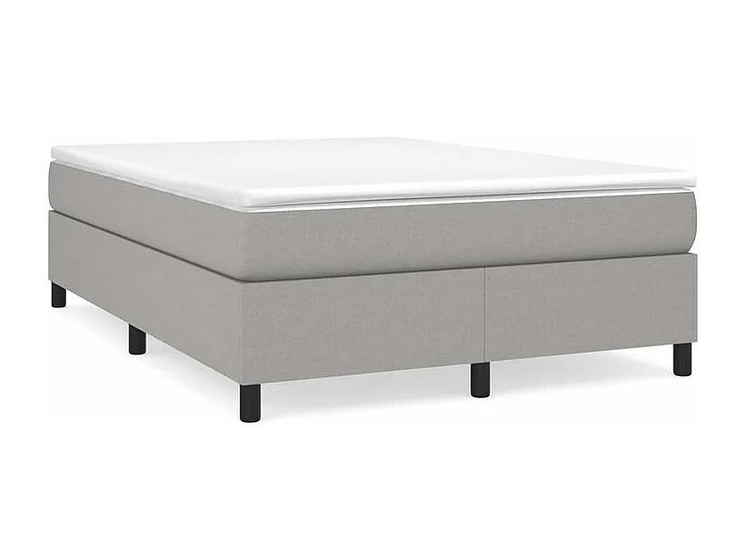 Sommier à lattes de lit avec matelas Gris clair 140x190 Tissu