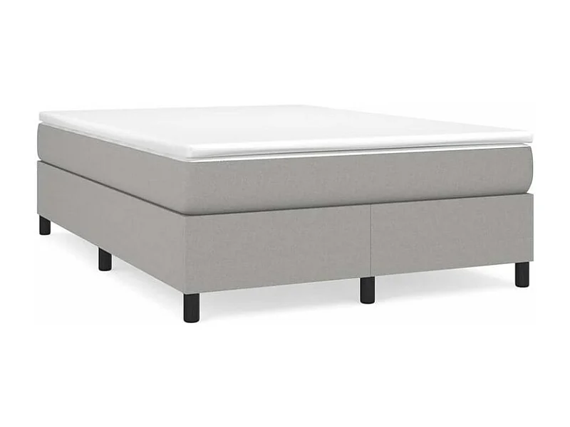 Sommier à lattes de lit avec matelas Gris clair 140x190 Tissu