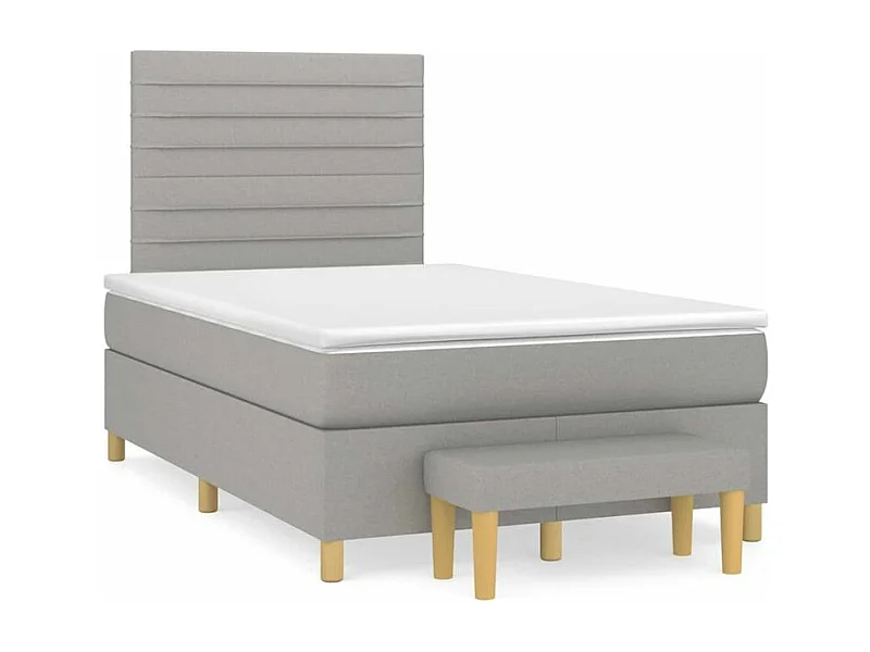 Sommier à lattes de lit avec matelas Gris clair 120x200 Tissu