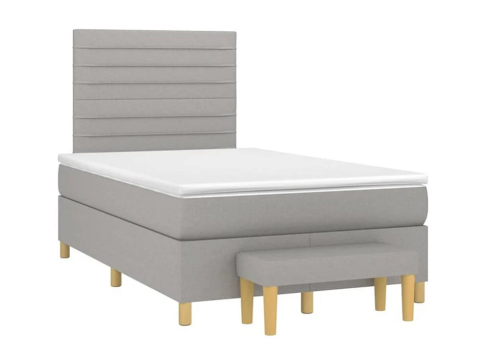 Sommier à lattes de lit avec matelas Gris clair 120x200 Tissu
