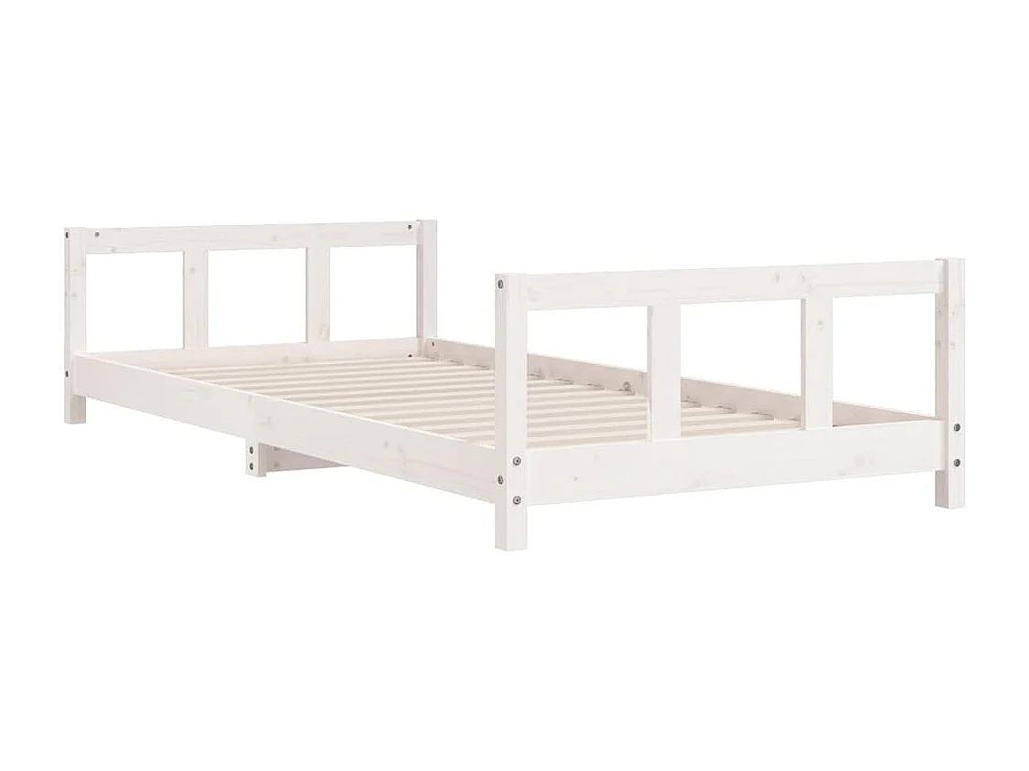 Cadre de lit pour enfants blanc 90x190 bois de pin massif