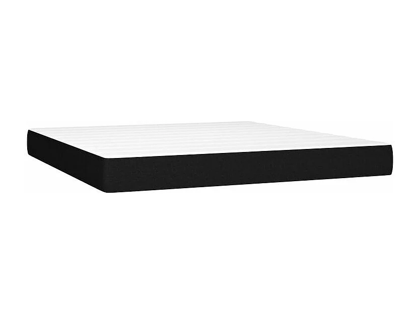 Sommier à lattes de lit et matelas et LED Noir 180x200 Tissu