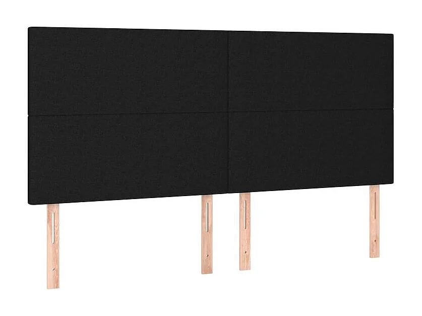 Sommier à lattes de lit et matelas et LED Noir 180x200 Tissu
