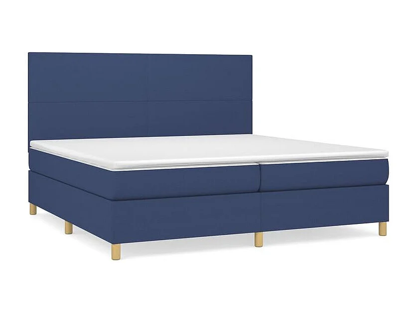 Sommier à lattes de lit avec matelas Bleu 200x200 Tissu