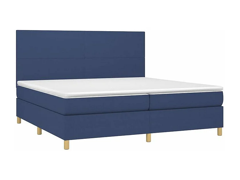 Sommier à lattes de lit avec matelas Bleu 200x200 Tissu