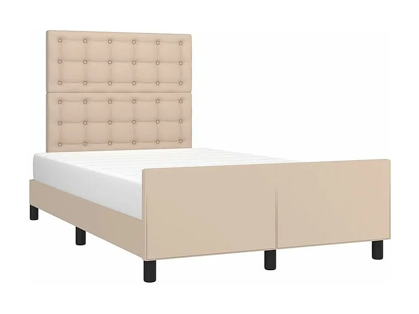 Cadre de lit avec tête de lit Cappuccino 120x200 Similicuir