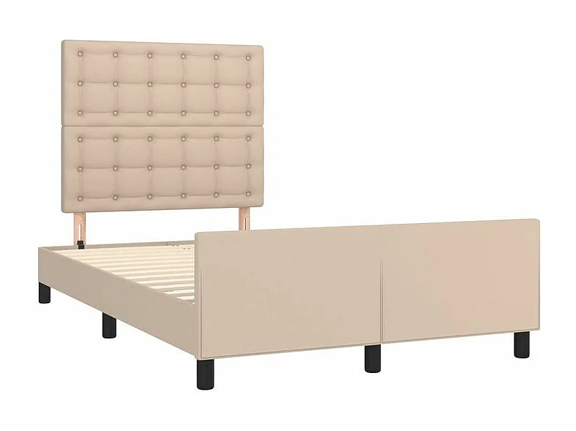 Cadre de lit avec tête de lit Cappuccino 120x200 Similicuir